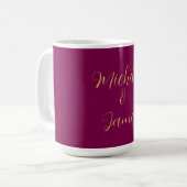 Mug Couleurs Vin & Or Professionnel Tendance Moderne (Devant gauche)