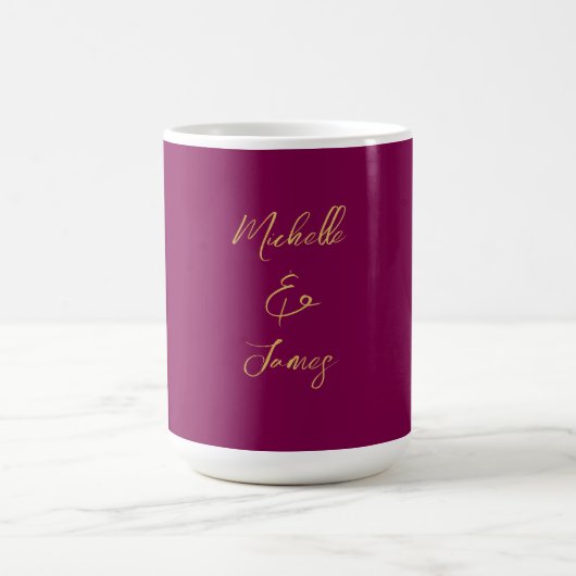 Mug Couleurs Vin & Or Professionnel Tendance Moderne (Centre)