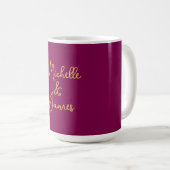 Mug Couleurs Vin & Or Professionnel Tendance Moderne (Devant droit)
