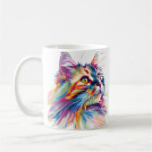 Mug Couleurs vives de la face de chat mignonne (Gauche)