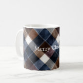 Mug Country Blue Red White Grey Squares Christmas (Devant gauche)