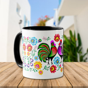 Mug Country Chic Coloré Rooster Motif
