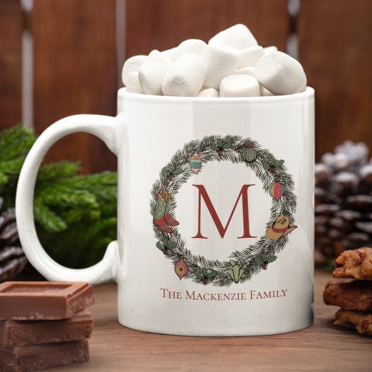 Mug Country Christmas Wreath Family Photo