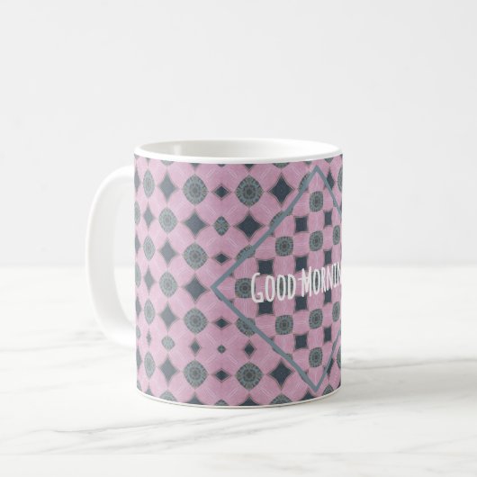 Mug Country Purple Pattern Shapes Custom Text (Devant gauche)