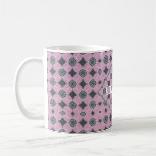 Mug Country Purple Pattern Shapes Custom Text (Gauche)