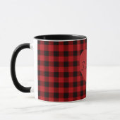 Mug Country red and black plaid - heart detail (Gauche)