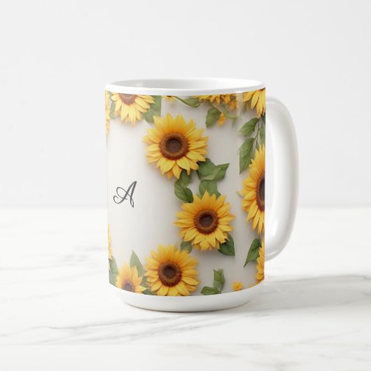Mug Country Sunflower Floral Design (Devant droit)