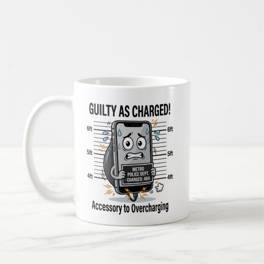 Mug Coupable comme accusé – Pun amusant sur le télépho (Gauche)