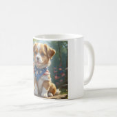 Mug Coupe 4 juillet chiot mignonne (Devant droit)