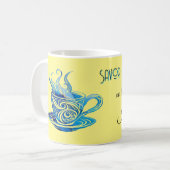 Mug Coupe Artistique de Café Bleu avec Motifs de tourb (Devant gauche)