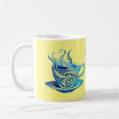 Mug Coupe Artistique de Café Bleu avec Motifs de tourb (Gauche)