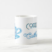 Mug Coupe Artistique de Café Bleu avec Motifs de tourb (Centre)