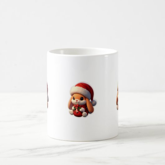 Mug Coupe avec lapin en costume Père Noël (Centre)