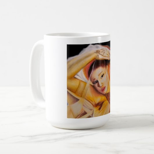 Mug Coupe avec portrait d'Ariana Grande (Devant gauche)