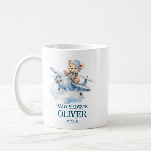 Mug Coupe Bear Blue Plane Time Vol Un 1er anniversaire (Gauche)