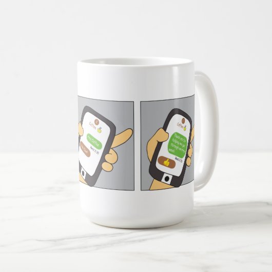 Mug Coupe Cartoon Coffee (Devant droit)