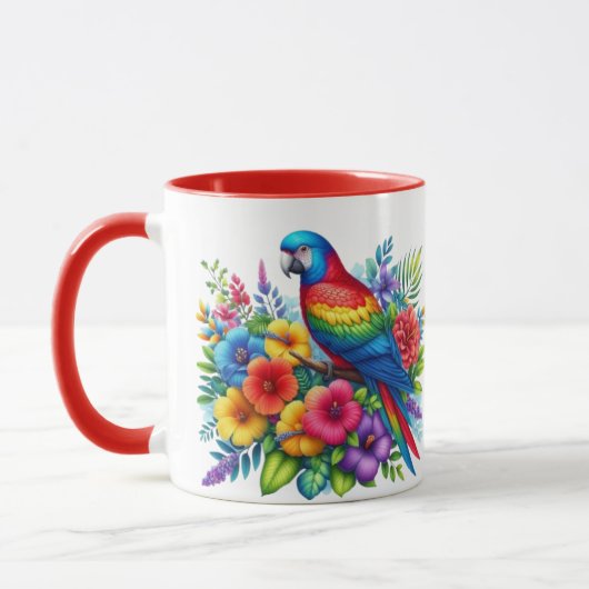 Mug Coupe colorée de design de perroquets (Gauche)