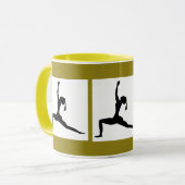 Mug Coupe Combo de café/tasse de café jaune vert 'Yoga (Devant gauche)