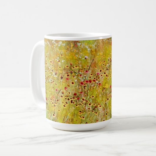 Mug Coupe d'art Abstraite fleur sauvage Fleur Jaune (Devant gauche)