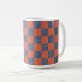 Mug Coupe d'art Carré rouge et bleu de style Denim (Devant droit)
