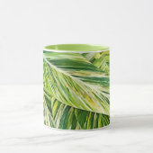 Mug Coupe d'art de la nature verte Feuille tropicale (Centre)