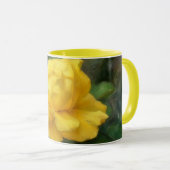 Mug Coupe d'art des fleurs de rose jaune (Devant droit)