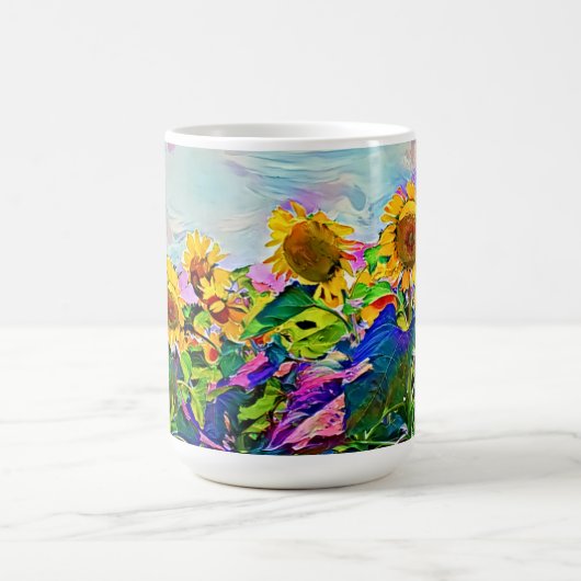 Mug Coupe d'art des tournesols colorés (Centre)