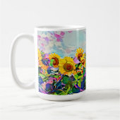 Mug Coupe d'art des tournesols colorés (Gauche)