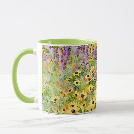 Mug Coupe d'art floral Fleur sauvage jaune (Gauche)