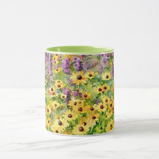 Mug Coupe d'art floral Fleur sauvage jaune (Centre)