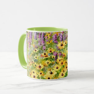 Mug Coupe d'art floral Fleur sauvage jaune