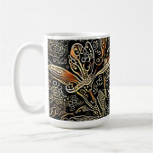 Mug Coupe d'art floral noir et or (Gauche)