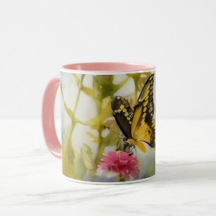 Mug Coupe d'Art Jardin de papillon jaune