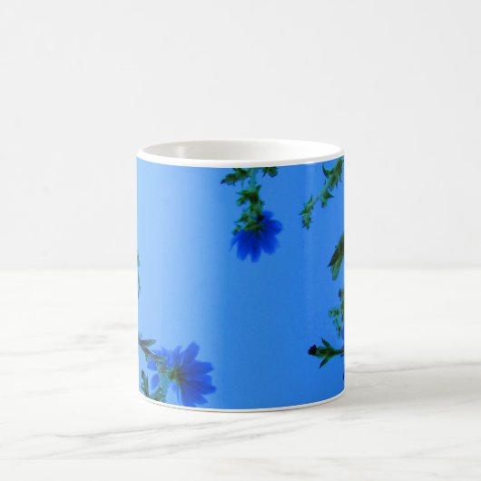Mug Coupe de café aux fleurs bleues (Centre)