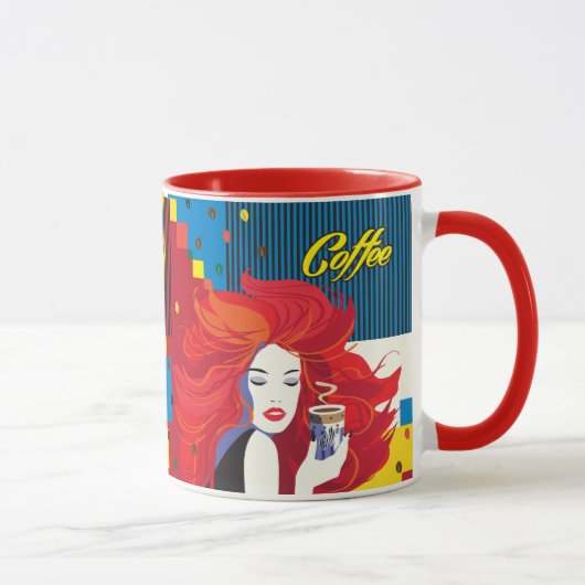 Mug Coupe de café belle mode femme POP-ART tendance (Droite)