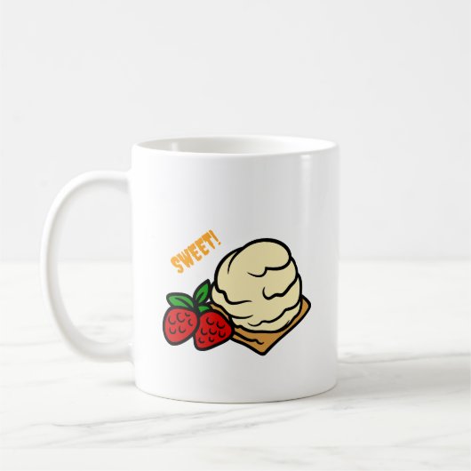 Mug Coupe de café blanc au gâteau sucré (Gauche)