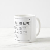 Mug Coupe de café, Cadeau d'anniversaire, Cadeau M (Devant droit)