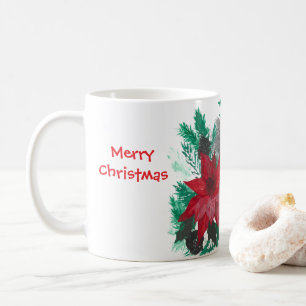 Mug Coupe de café café thé de Noël Poinsettia mignonne