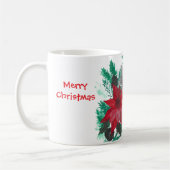Mug Coupe de café café thé de Noël Poinsettia mignonne (Gauche)