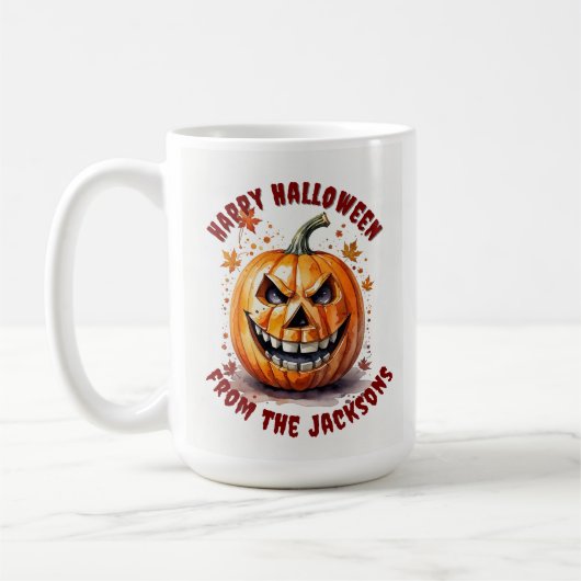 Mug Coupe de café Citrouille Halloween sur mesure (Gauche)