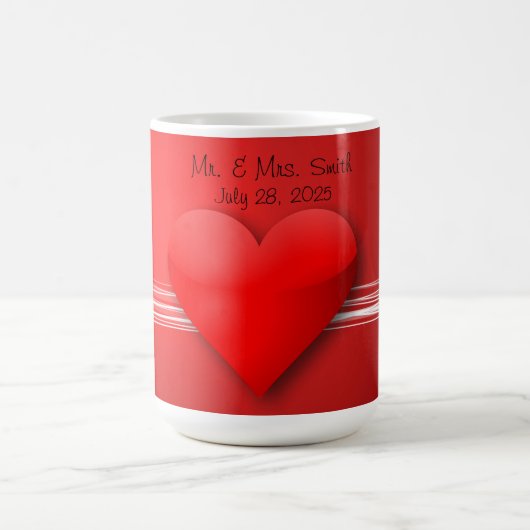 Mug Coupe de café coeur rouge (Centre)