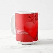 Mug Coupe de café coeur rouge (Devant gauche)