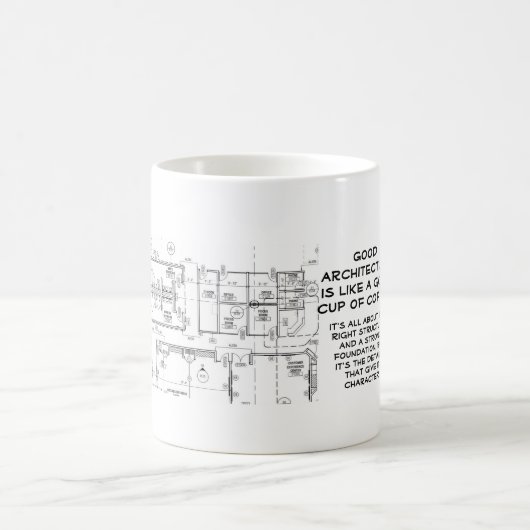 Mug Coupe de café d'architecture (Centre)