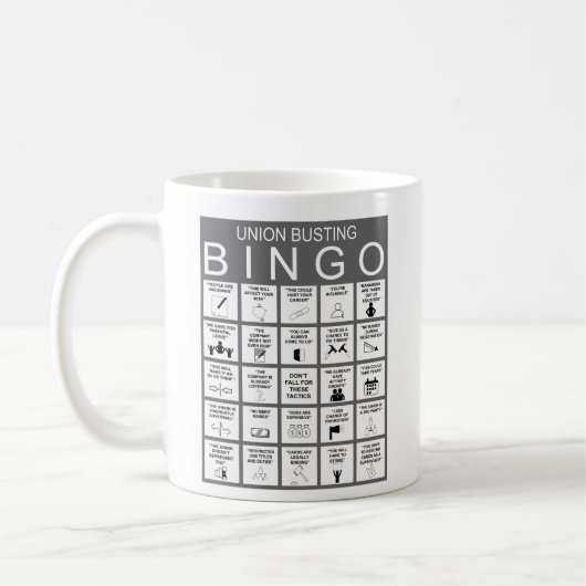 Mug Coupe de café de bingo anti-Union (Gauche)