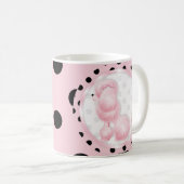 Mug Coupe de café de caniche rose Poodé Pink Poka Dot (Devant droit)