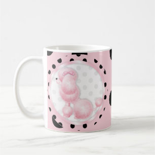 Mug Coupe de café de caniche rose Poodé Pink Poka Dot