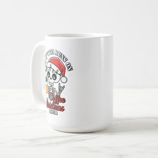 Mug Coupe de café de Noël avec Squelette Festif Design (Devant gauche)