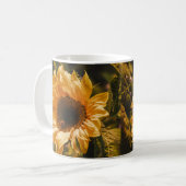 Mug Coupe de café de tournesol jaune simple (Devant gauche)