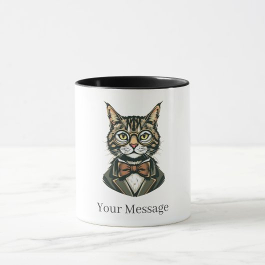 Mug Coupe de café Gentleman Feline personnalisée (Centre)