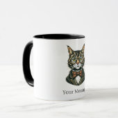 Mug Coupe de café Gentleman Feline personnalisée (Devant gauche)